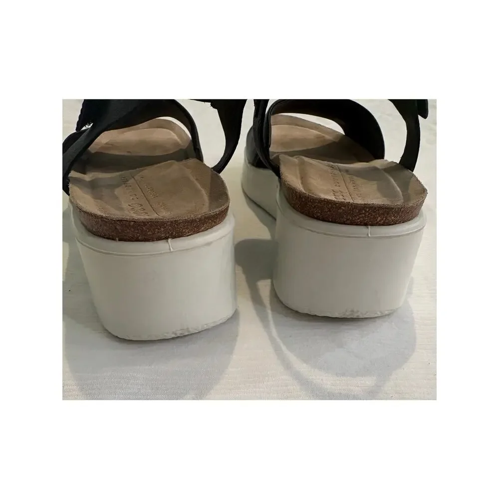 ECCO Flowt Wedge Leather Cork Corksphere Sandal Black Women's EU 40 US 9-9.5